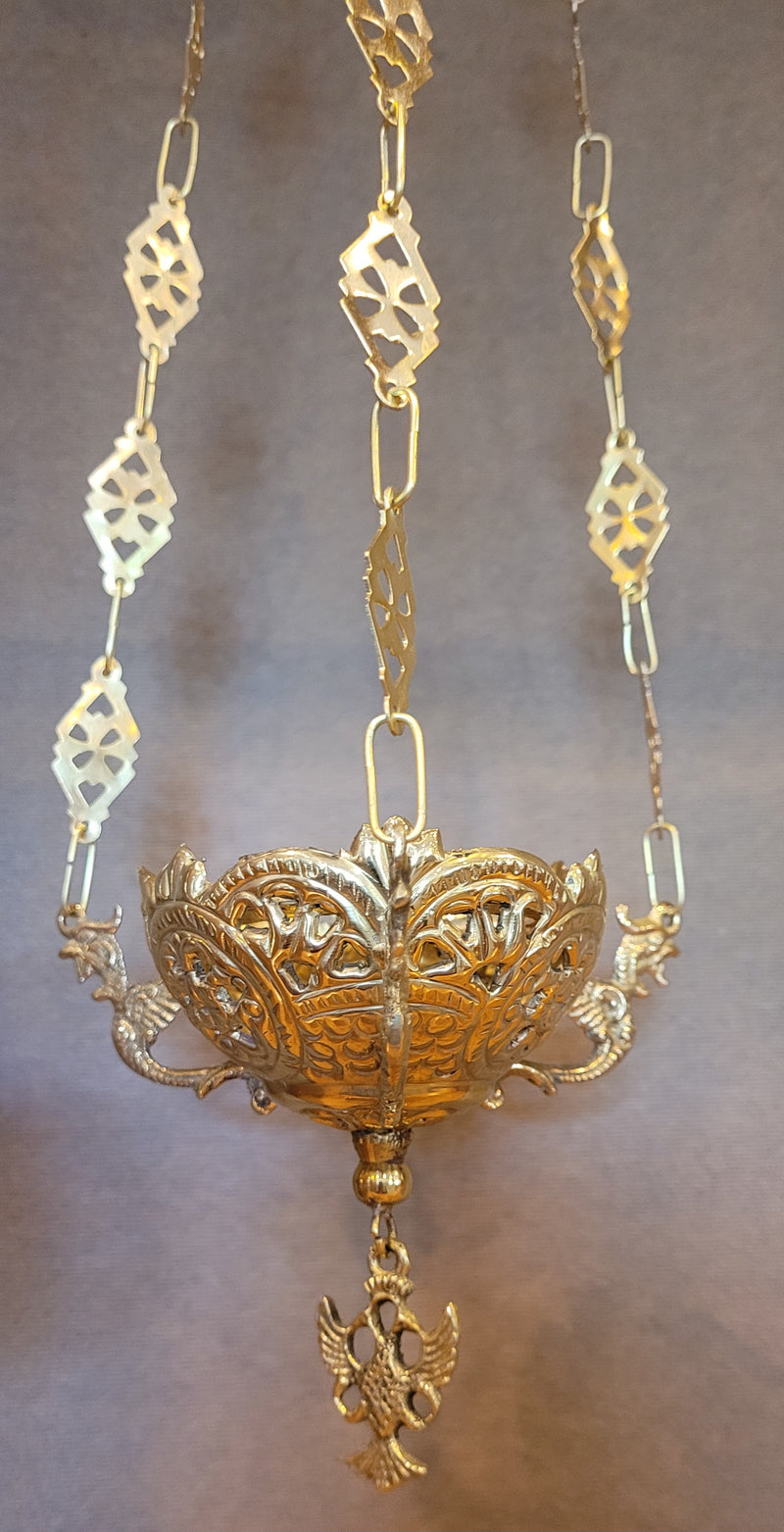 3" Brass Hanging Vigil Lamp