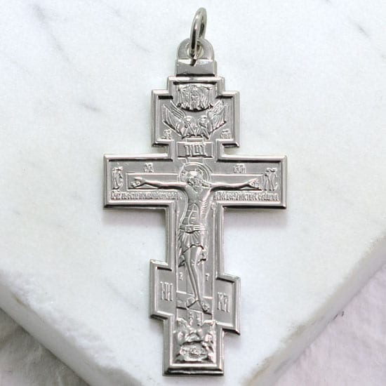 St. Andrew Cross w/Corpus - Sterling Silver
