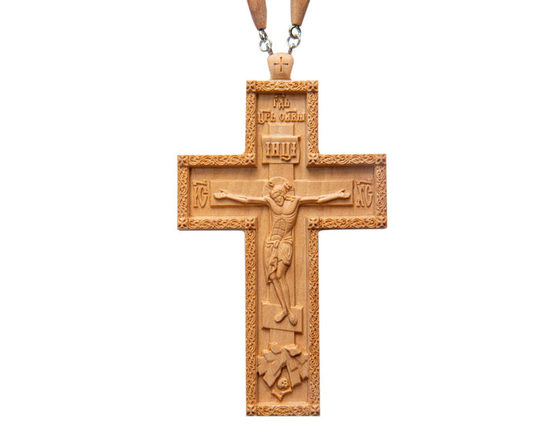 Wood Pectoral Cross for Priest - 2 Bar