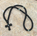 100-knot Wool Prayer Rope with Stone Beads - Aventurine