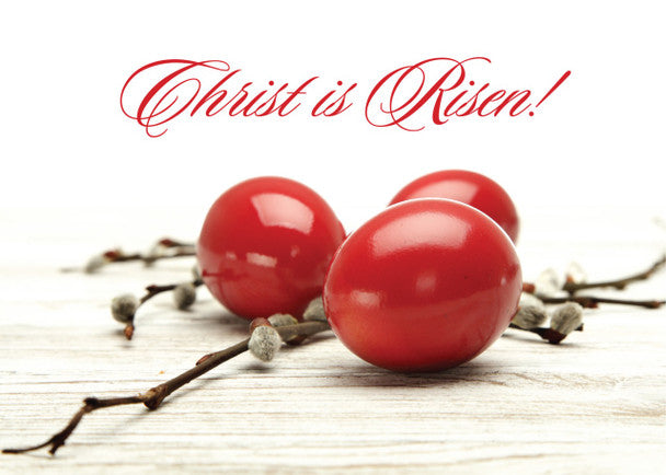 Paschal Red Eggs, pack of 10 Pascha/Easter cards