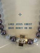 Orchid Swarovski Pearl Prayer Bracelet