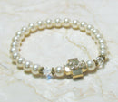Cream Rose Swarovski Pearl Prayer Bracelet
