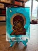 Resin Blue Icon of the Theotokos