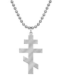 Genuine U.S. Military Issue Orthodox Cross with Beaded Chain - 24"