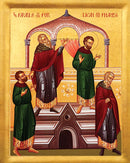 11Q02 Icon of the Parable of the Publican & Pharisee - 20th c 5x6.25