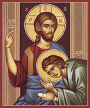 11S36 Icon of Christ with the Beloved Disciple 4.75x6