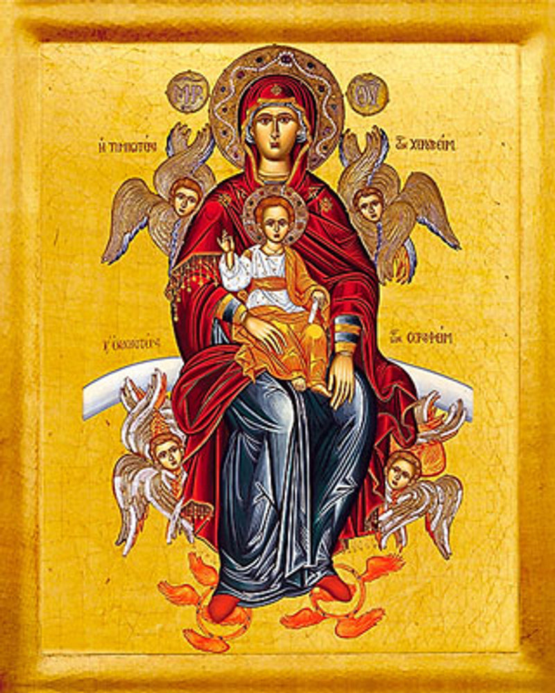 Icon of The Theotokos "More Honorable" - 20th c. St. Anthony's Monastery - (12H11S) - 4x6