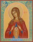 12H15 Icon of the Theotokos, "Helper in Childbirth" (English) 5x6