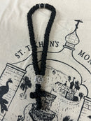 50 Knot Prayer Rope with Black Bead and Metal Accents