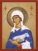 1AG15 Icon of St. Agnes of Rome - 20th c. 4.75x6.25