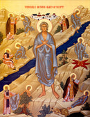 1MA77 Icon of St. Mary of Egypt - (with scenes from her life) 4.875x6.25