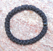 33 Knot Wrist Bracelet 2 Ply with Black Bead