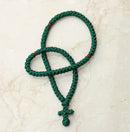100-knot Greek Prayer Rope - Forest Green Satin