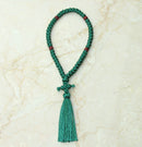 50 Knot Forest Green Satin Prayer Rope (Russian)