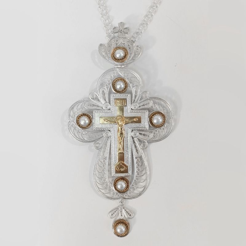 Filigree Jeweled Pectoral Cross