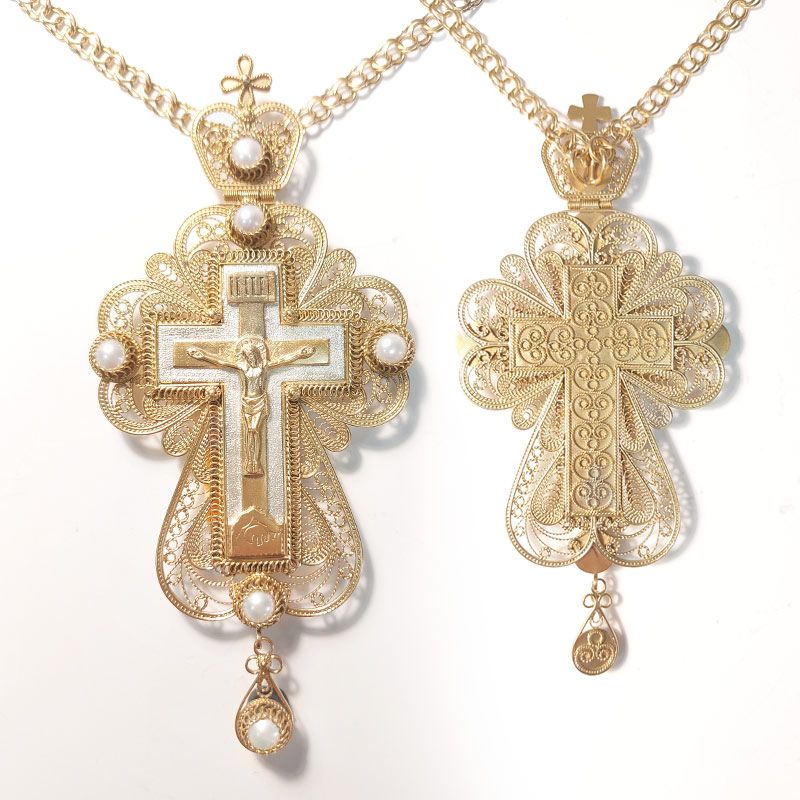 Jeweled Pectoral Cross with Pearls