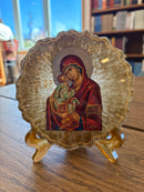 Brown 5in Resin Icon of The Theotokos