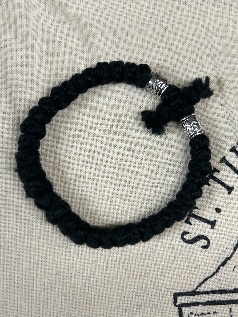 33 Knot Prayer Bracelet with Silver Metal Accents