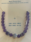 Semi-Precious Stone Amethyst Prayer Bracelet