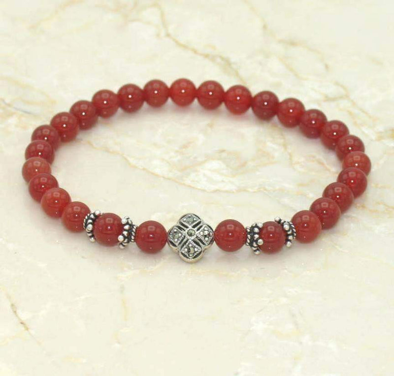 Semi-Precious Stone Carnelian Prayer Bracelet