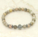 Semi-Precious Stone Fossil Coral Prayer Bracelet