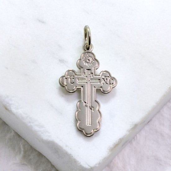 St. Olga Cross™ (Orthodox Baptism Cross) (Silver) (Medium)