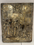 Antique Icon Appearance of Mother of God to St Serguis