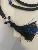 300 Knot Satin Prayer rope with Blue bead and Tassel