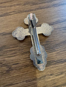 Cross Visor Clip: Silver with Blue Cross Inside
