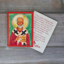 St. Nicholas Prayer Card Laminated Icon Print - 2x3”