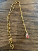 Egg pendant Red on Gold