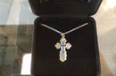 C-19bs St. Olga cross (Large, silver with blue enamel)