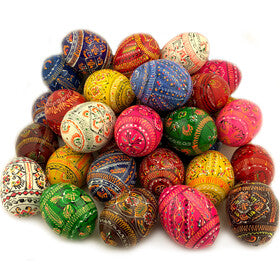 Pysanky eggs (Wooden, Hand Painted, Assorted Colors)