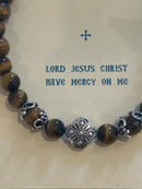 Semi-Precious Stone Brown Tiger Eye Prayer Bracelet