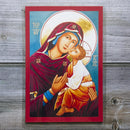 Holy Theotokos & Christ Prayer Card Laminated Icon Print - 3x4”