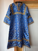 JJP- Altar boy robe Blue/Gold Brocade