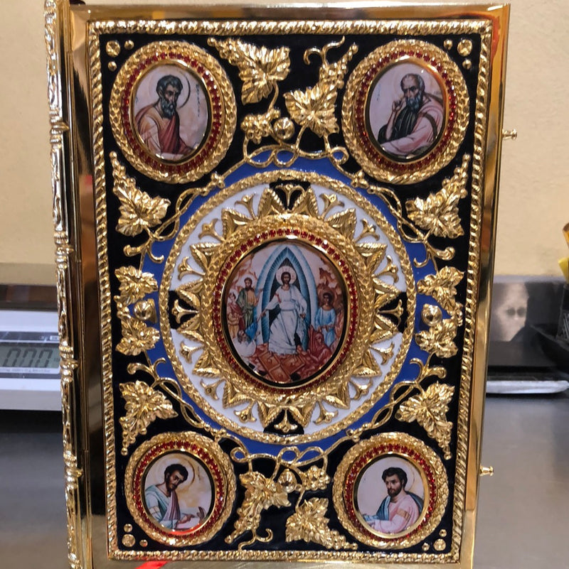 Gospel Book - Dark Blue Enamel