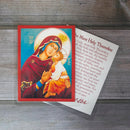 Holy Theotokos & Christ Prayer Card Laminated Icon Print - 3x4”