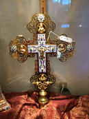 Processional Cross -  Gold Plated with Enamel