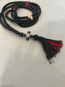 300 Knot Satin Prayer rope with Garnet bead and Tassel