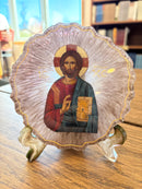 Brown 5in Resin Icon of Christ