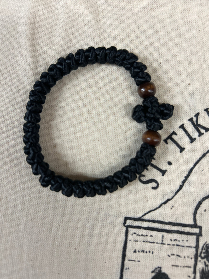 PBOD 33 Knot Prayer Bracelet with Dark Olive Bead