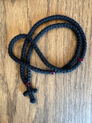 150-knot Prayer Rope - 3 ply with Silver Metallic Beads