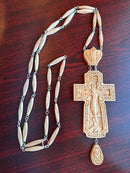 wood jeweled cross