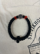 33 Knot Prayer Bracelet with Red Bead and NIKA Metal Accent