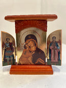 Triptych (Wooden, House Style) - Theotokos with Christ and Archangels 3