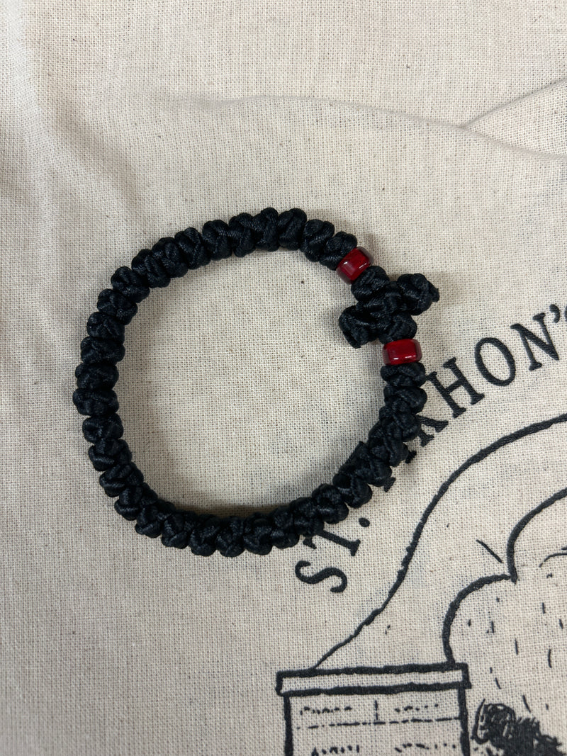 PBRB 33 Knot Prayer Bracelet Red Bead