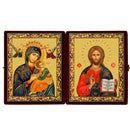Perpetual Help and Christ The Teacher Diptych in Velvet Case Icon