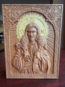 Christ the Good Shepard Gilded Icon in Cherry